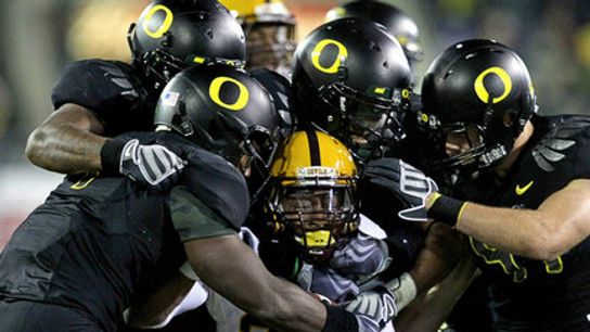 Asked "What defines a good defense these days?" Mark Helfrich needed just two words to respond