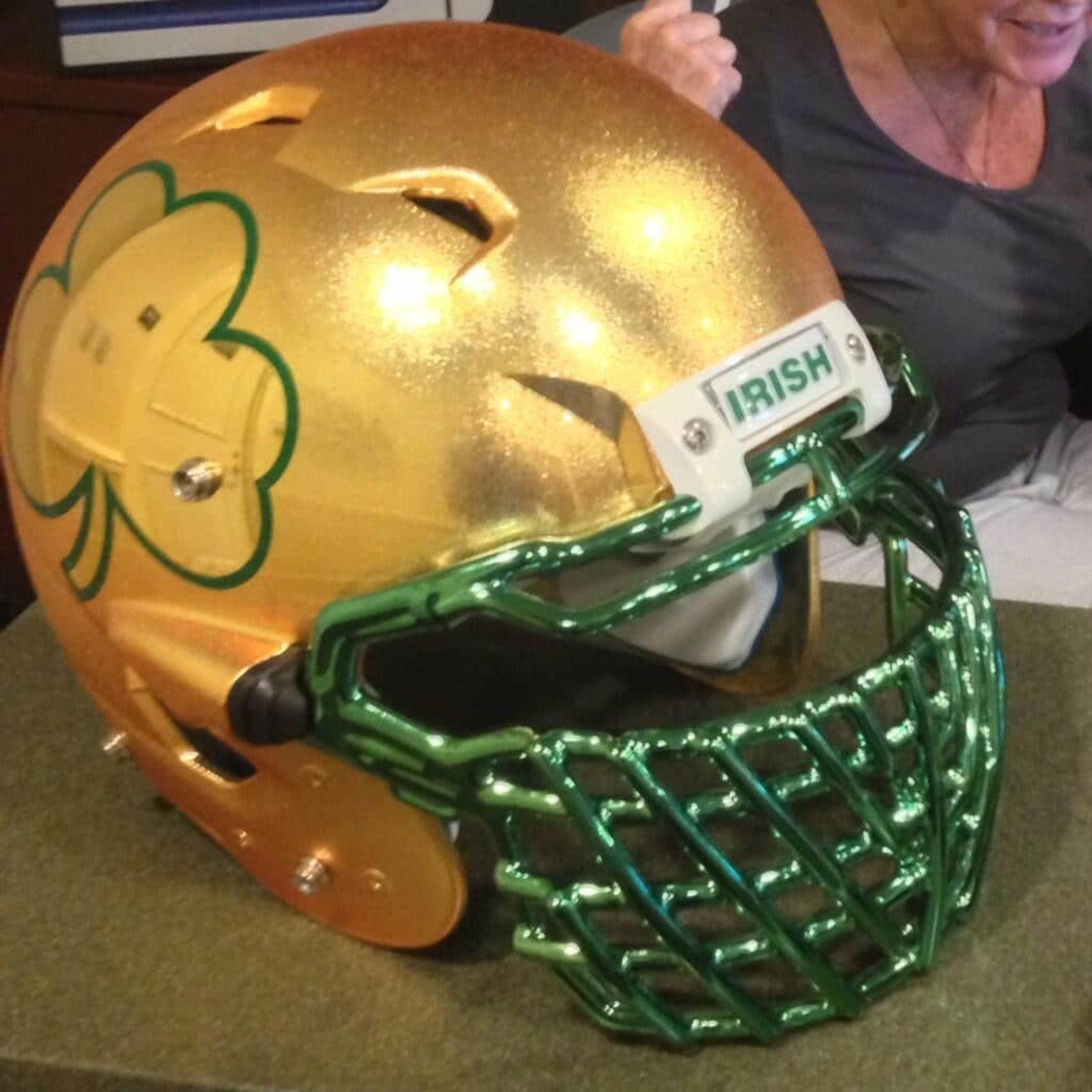 An up close look at Notre Dame's helmets for Saturday FootballScoop