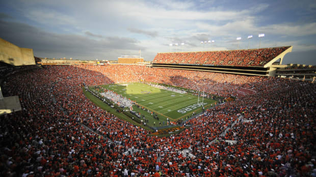 Nov 16, 2013; Auburn, AL, USA; A general view of the stadium during the game between the Auburn Tigers and the Georgia Bulldogs at Jordan Hare Stadium. Mandatory Credit: Shanna Lockwood-USA TODAY Sports