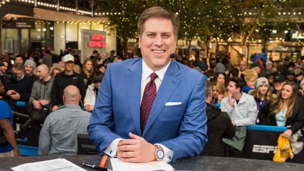 Minneapolis, MN - February 2, 2018 - Mall of Americas: Steve Levy on the set of SportsCenter at Super Bowl LII (Photo by Wayne Davis / ESPN Images)