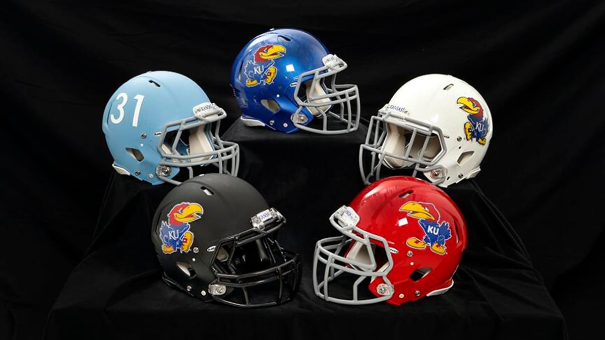 Kansas Football reveals 'Blackhawk' uniforms with iconic 1941 Jayhawk logo  on shoulder pads - On3