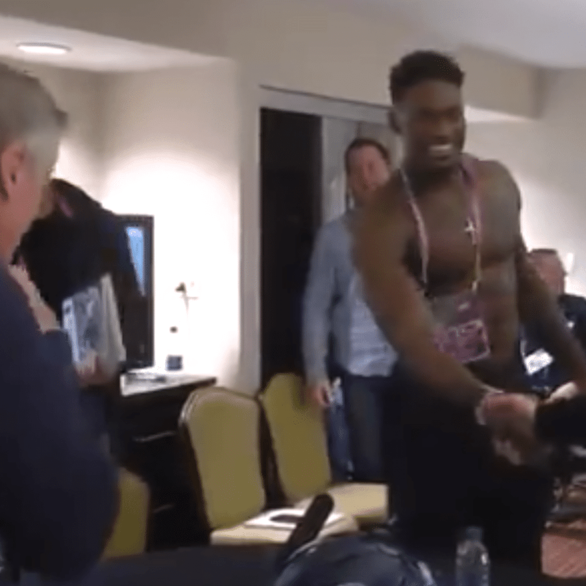 D.K. Metcalf, Seahawks coach Pete Carroll were shirtless the first