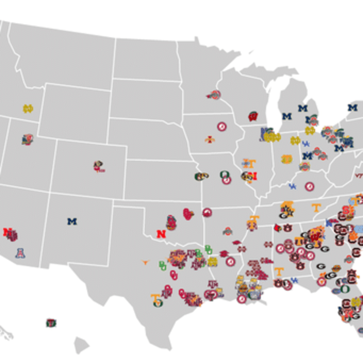 Map: The most hated college football program by state - Footballscoop