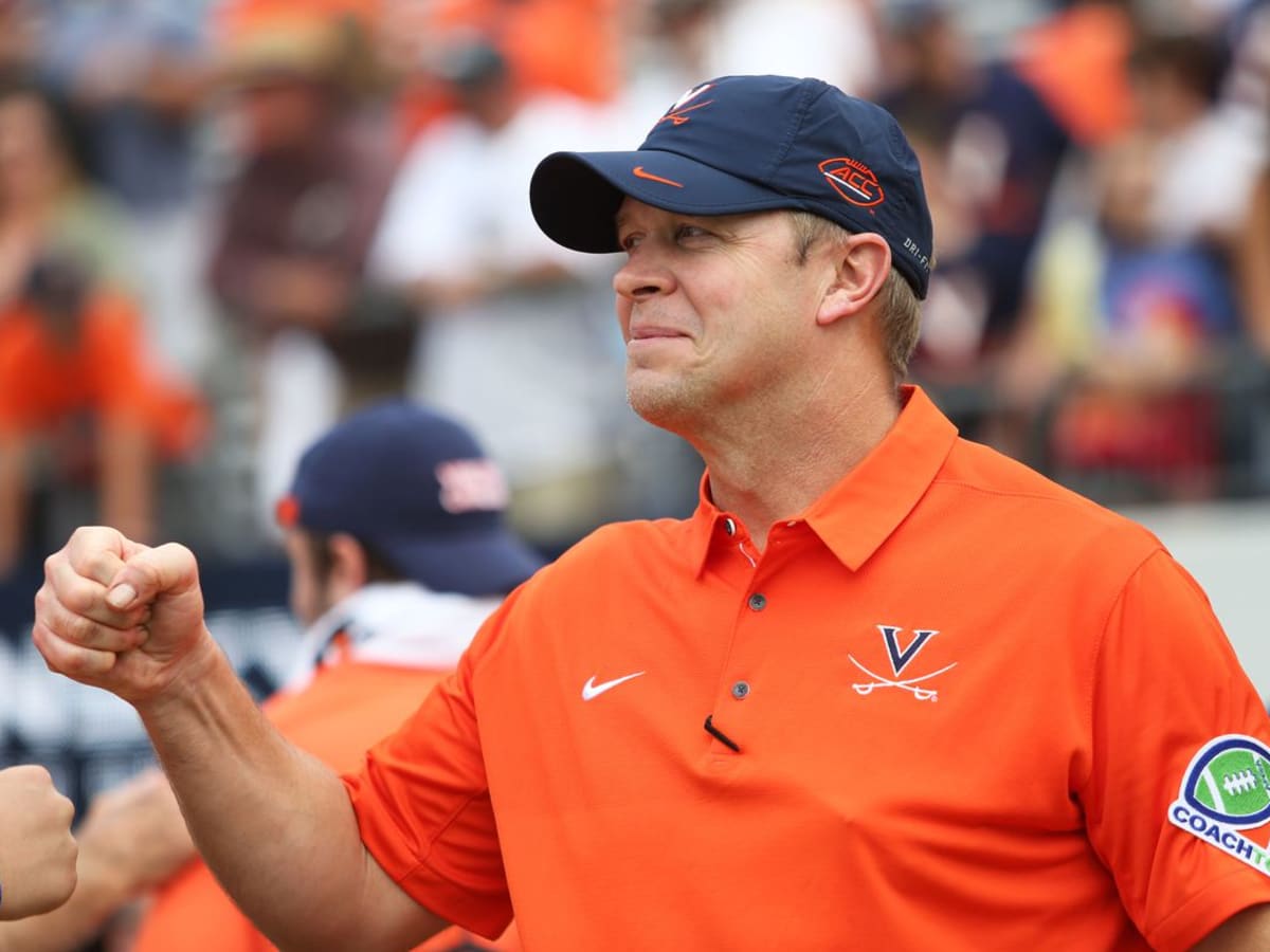 Bronco Mendenhall introduced at Virginia basketball game