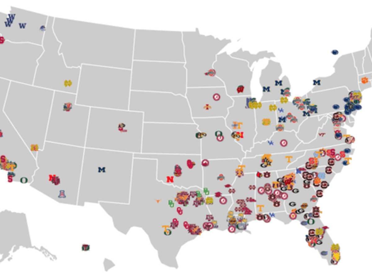 Map: The most hated college football program by state - Footballscoop