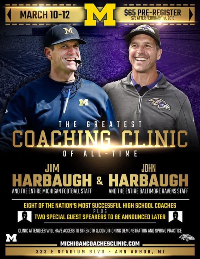Jim and John Harbaugh announce The Greatest Coaching Clinic of AllTime