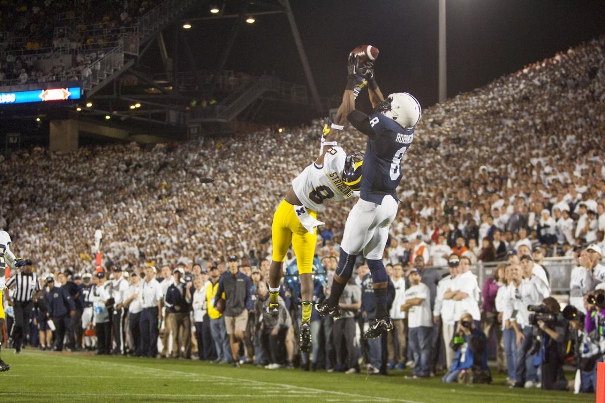 STATE COLLEGE, Pa., Oct. 12, 2013 - Penn State defeated Michigan 43-40 in three overtimes at Beaver Stadium. (Michael R. Sisak / The Citizens' Voice)
