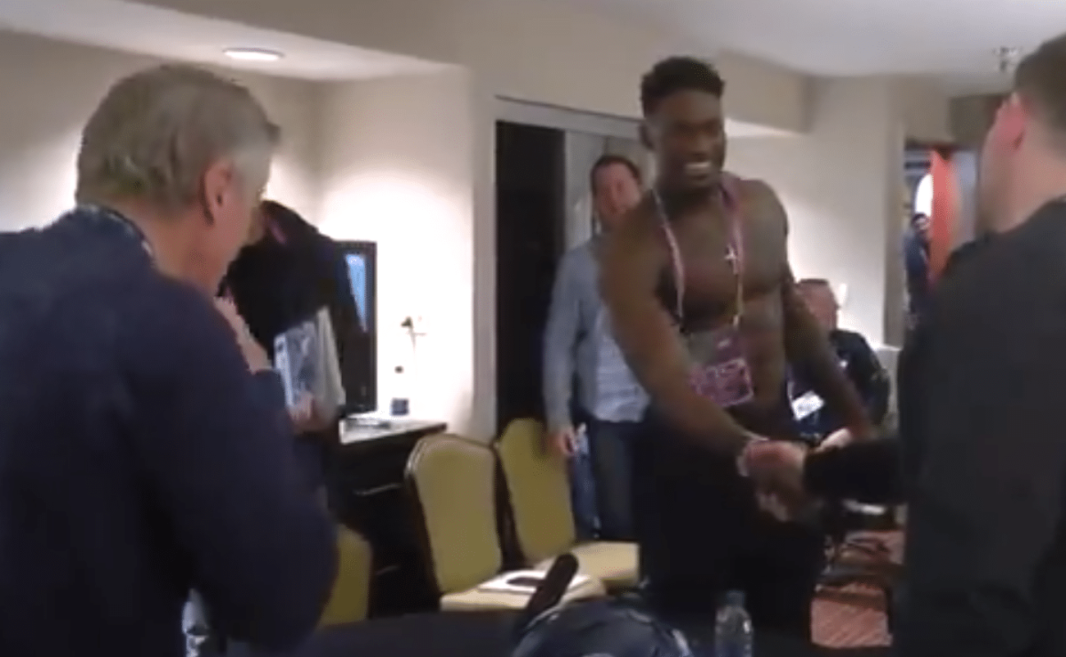 VIDEO: DK Metcalf and Pete Carroll Took Off Shirts at Combine Meeting