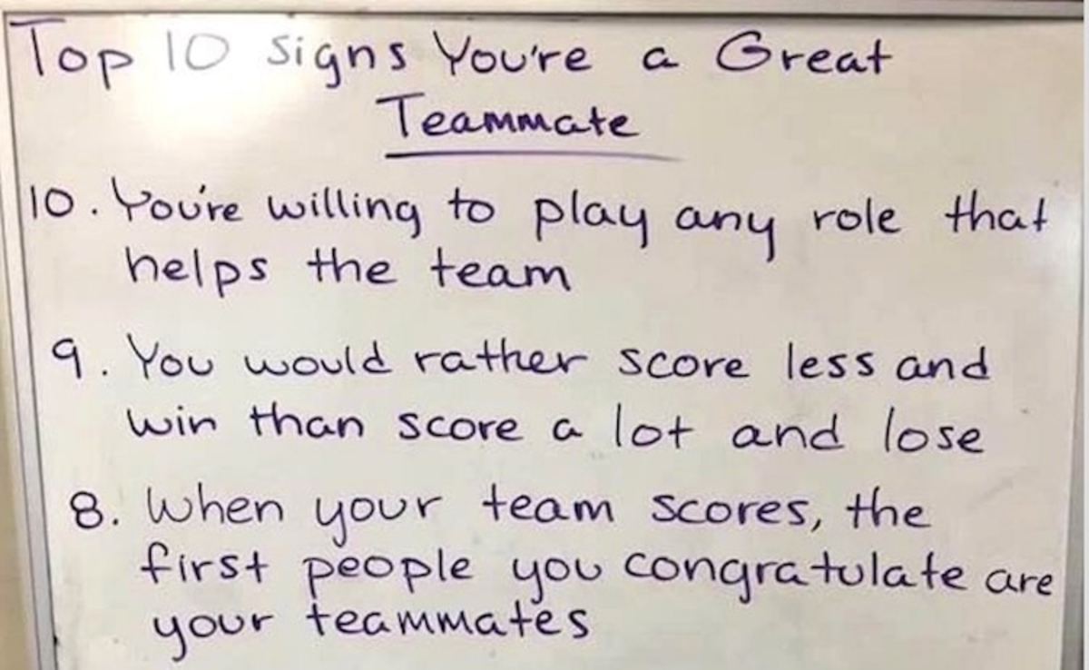 The Top 10 Signs You're a Great Teammate - Footballscoop