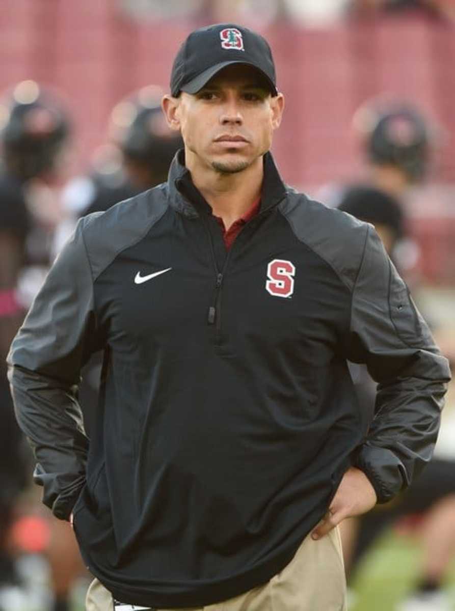 October 10, 2014; Stanford, CA, USA; Stanford Cardinal running backs coach Lance Taylor before the game against the Washington State Cougars at Stanford Stadium. Stanford defeated Washington State 34-17. Mandatory Credit: Kyle Terada-USA TODAY Sports