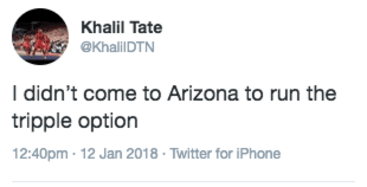 Khalil Tate tweet