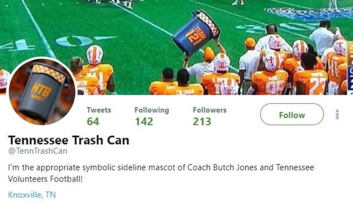 Why does Tennessee have a trashcan on the sideline? 