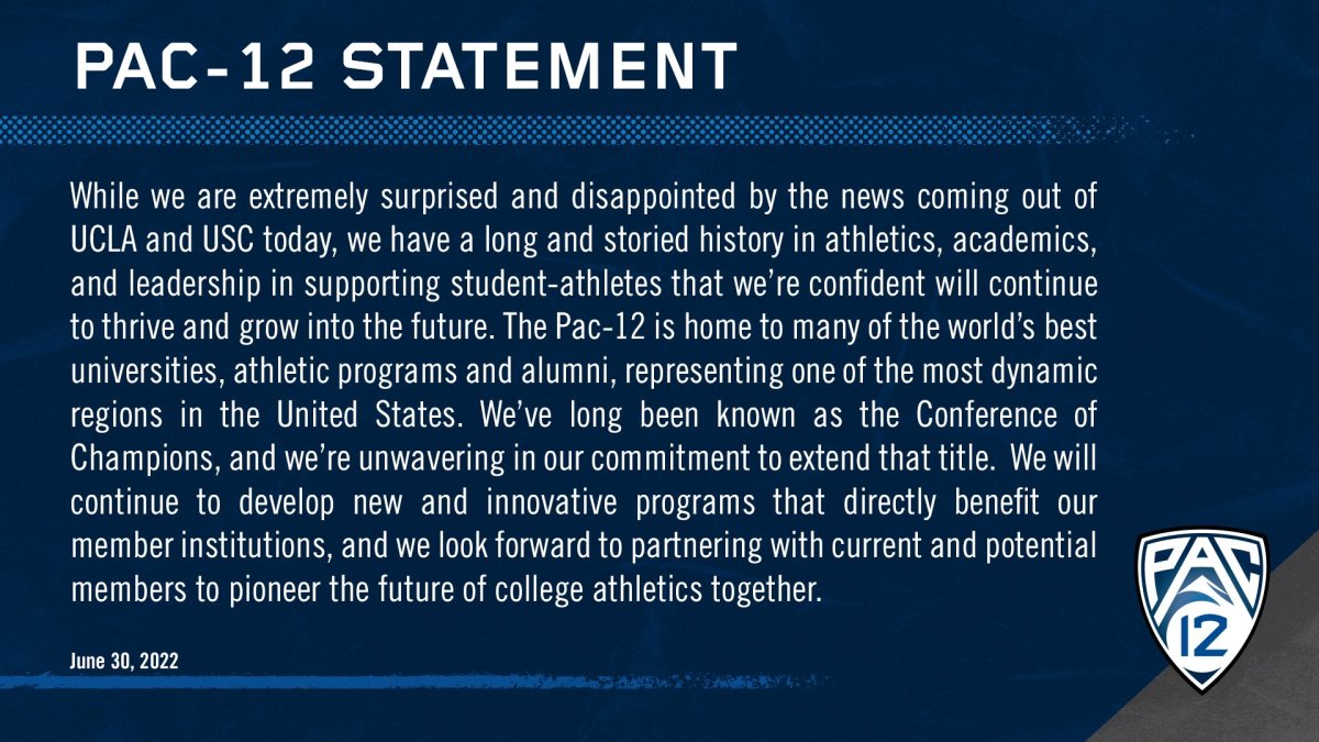 Pac-12 releases statement