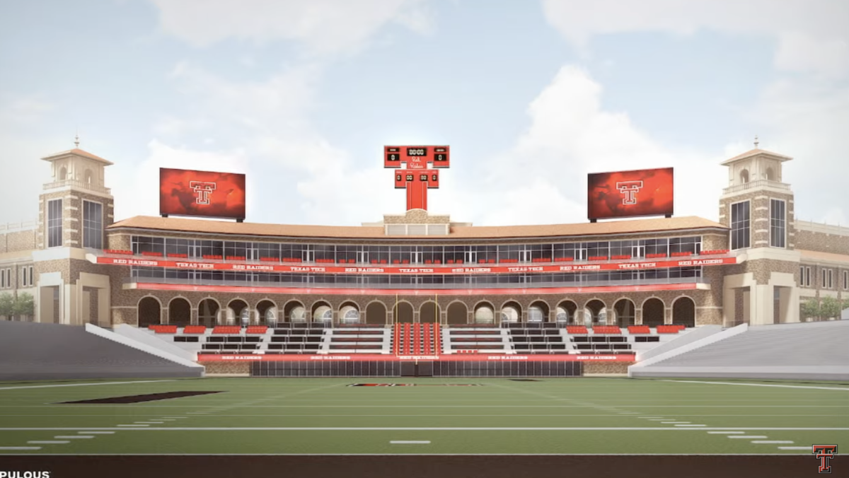 Rendering of the new South End Zone project, via Texas Tech