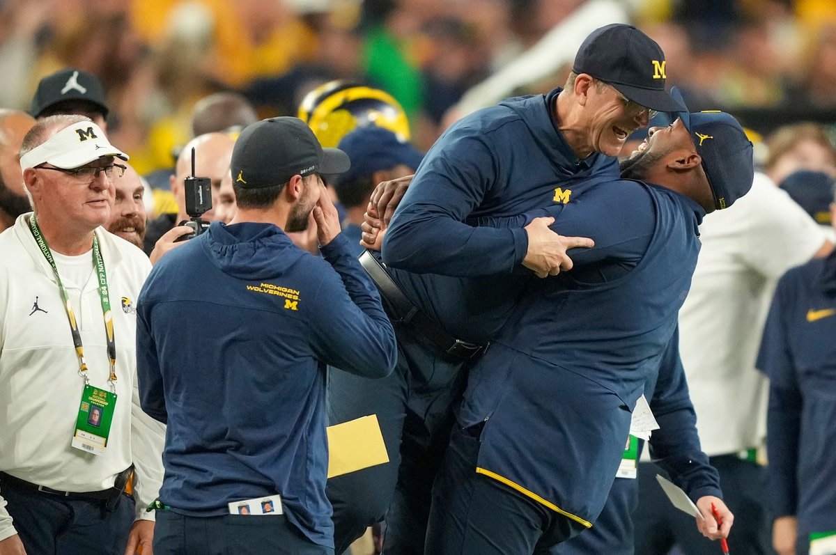 Sherrone Moore Jim Harbaugh Prophesied Me Becoming Head Coach At Michigan Footballscoop