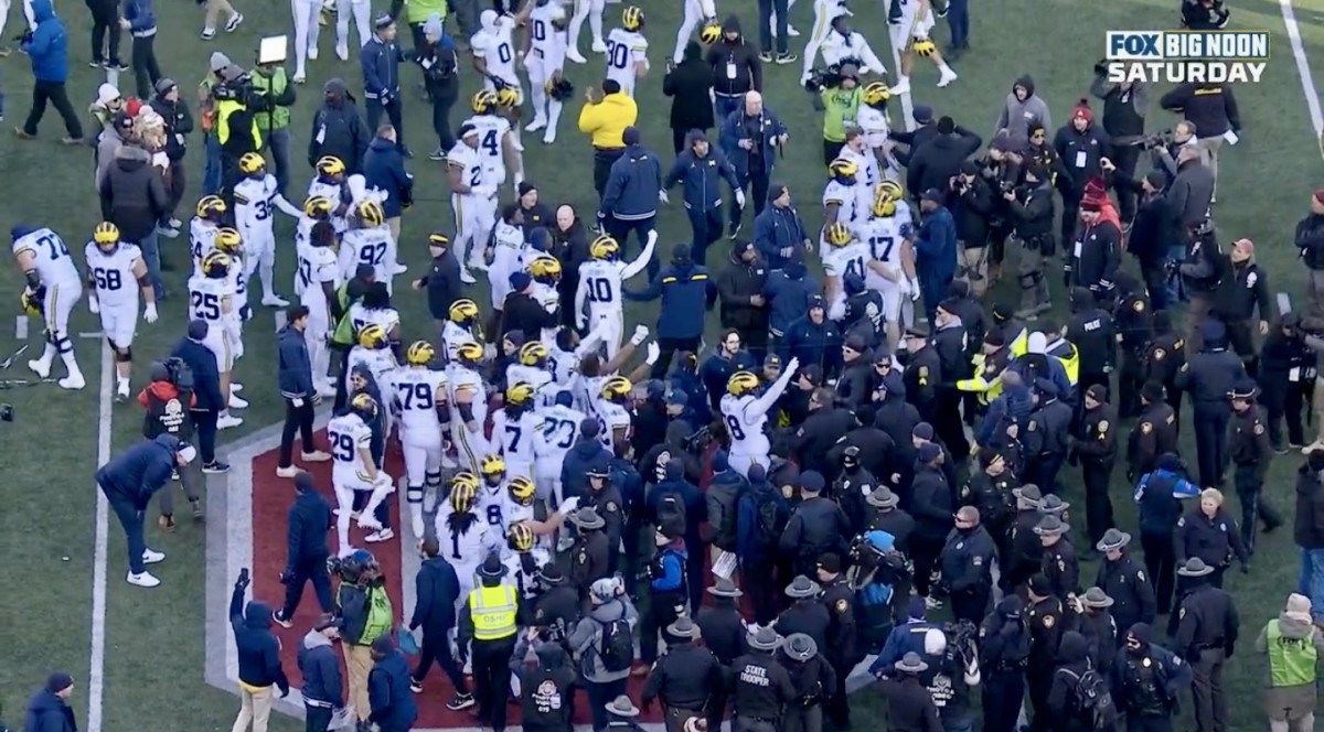 Michigan wins, plants flag at Ohio State sparking postgame skirmish