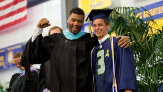 Russell Wilson's advice for Wisconsin's 2016 graduates: "Go make it happen" and "potential means you haven't done it yet" (Featured)