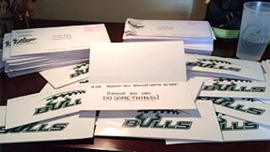 100 hand written letters with 100 reasons to commit sent to 1 recruit