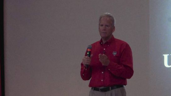 Video of the Day - New Mexico head coach Bob Davie speaks to Kirtland Air Force Base