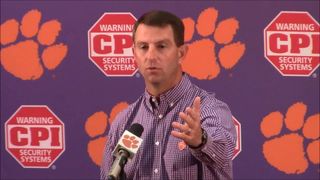 Video: Dabo puts reporter on blast for "trying to create drama" with "baloney" questions for one of his players (Featured)