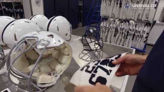 Video of the Day - Penn State sets up their Generations of Greatness helmets