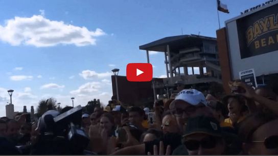 Video: Follow Art Briles through a sea of green and gold on his stadium walk (Art Briles)