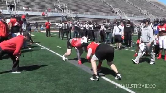 Video: Ball State padded up two graduate assistants and pitted them against each other (graduate assistant)