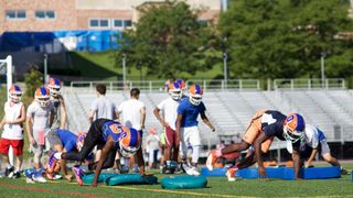 Bear crawls, good. Bear crawls on hot turf, not so good. (hsfb)