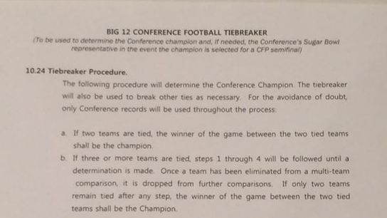 Big 12 tiebreaker Big 12 tiebreaker