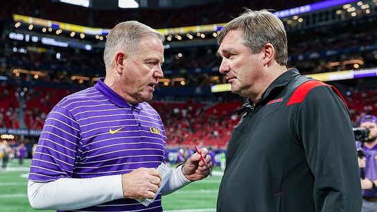 Georgia coach Kirby Smart, LSU coach Brian Kelly have thoughts on helmet QR codes (QR Codes)