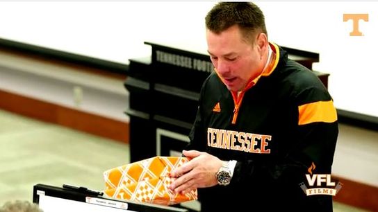 Video: Butch Jones hands one player the best gift of bowl season (Butch Jones)