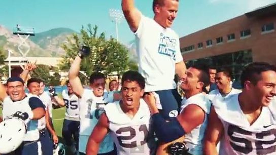 Watch the BYU coaching staff take on the JUGS machine