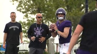 Former Northwestern offensive coordinator Mike Bajakian is reportedly suing the school (Pat Fitzgerald)