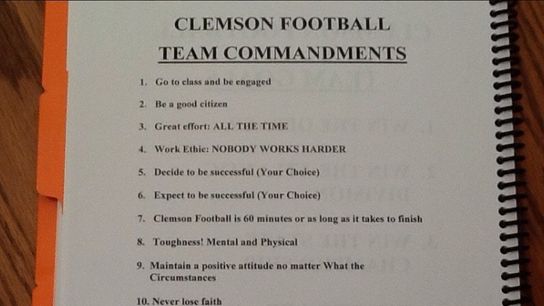 Clemson Football - Team Commandments (Featured)