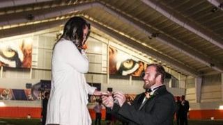 Video: Clemson had two players pop the question at their year end banquet (Clemson)