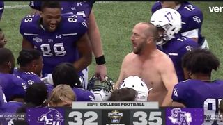 "Crown us champions." Coach claims conference title, rips shirt off (Featured)