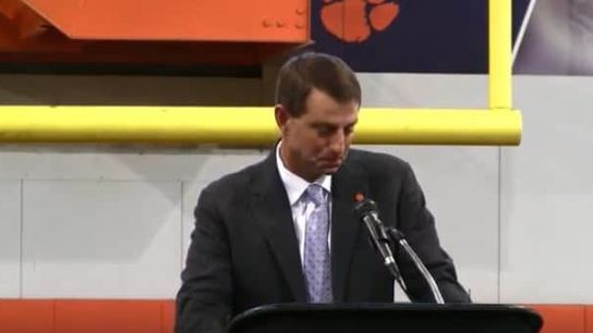 During emotional presser about Clemson's new football home, Dabo's deep love for Clemson is clear