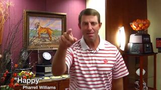 Video: Dabo lip syncs "Happy" and Steve Spurrier is going to love it. (happy)