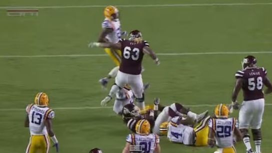 Mississippi State center explains stomping on LSU defenders. We good here? (Mississippi State)