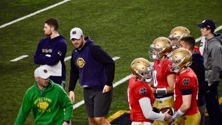 Why Notre Dame coaches Marcus Freeman, Tommy Rees made the brilliant decision to put an injured quarterback in the coaches' box (Notre Dame)