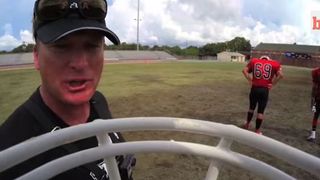 Watch Jon Gruden coach up a high school team in a GoPro (high school)