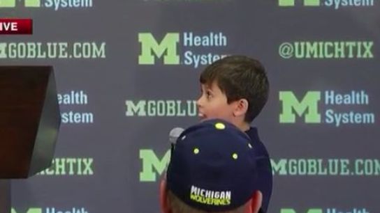 This is what happens when you let kids ask Jim Harbaugh a question...