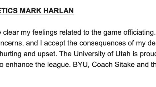 Harlan AD Statement Harlan AD Statement