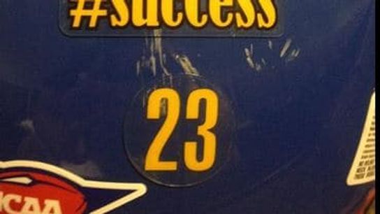 College football has its first hashtag on a helmet, courtesy of a D-III program