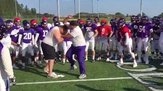 Video: Holy Cross coaches engage in WWE-style wrestling match, team goes insane (videos)