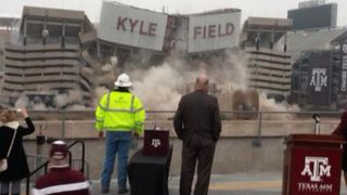 Watch the West side of Kyle Field come crashing down (Texas A&M)