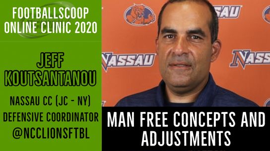 Man free concepts and adjustments with Nassau CC (JC - NY) defensive coordinator Jeff Koutsantanou (Jeff Koutsantanou)