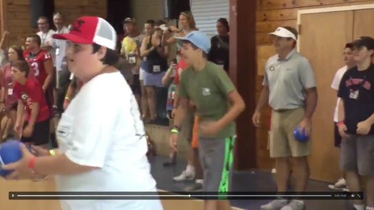 Video: Kirby Smart plays dodgeball against children, fails to dominate