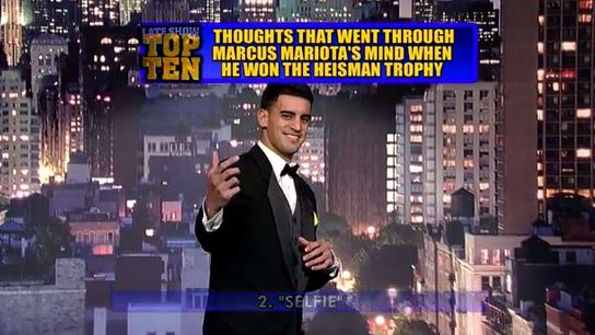 Marcus Mariota reads his top ten thoughts from winning the Heisman trophy (marcus mariota)