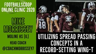 Adapting spread passing concepts to a record-setting Wing-T with Moline HS (IL) head coach Mike Morrissey (spread)